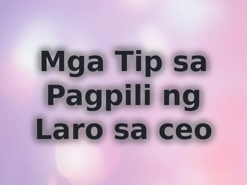 Game strategy tips