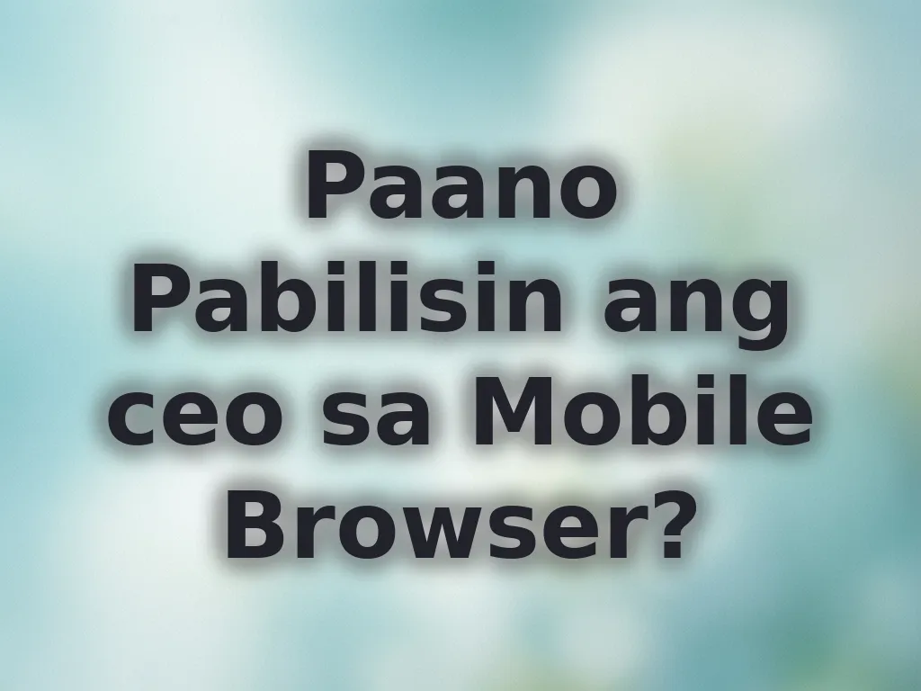 Optimization sa mobile browser