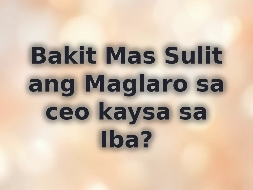 Pagkumpara ng ceo sa iba